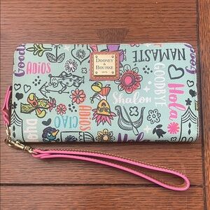 Dooney & Bourke Mint Multi-Color Zip Wristlet Wallet